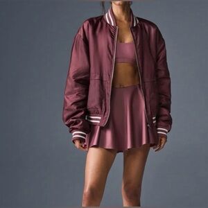 ALO Yoga Afterglow Variety Burgundy Truffle Jacket